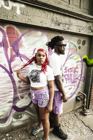 Mohair women shorts (Purple)