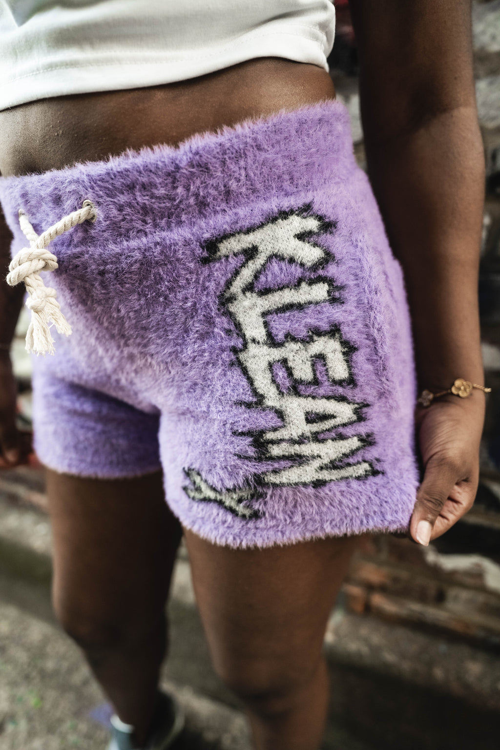 Mohair women shorts (Purple)